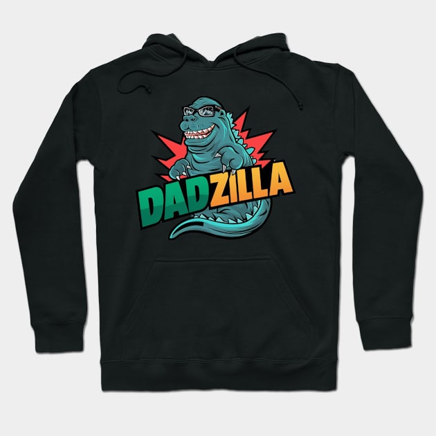 Fathers Day Worlds Best Dad Father Birthday Gift For Daddy New Dad Godzilla Dad To Be Funny Present Japanese Film Hoodie by DeanWardDesigns